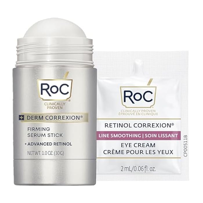 RoC Derm Correxion Retinol Firming Serum Stick with Antioxidants to Visibly Tighten and Firm Wrinkles and Laugh Lines 1.0 oz plus Retinol Eye Cream Packette - Image 1